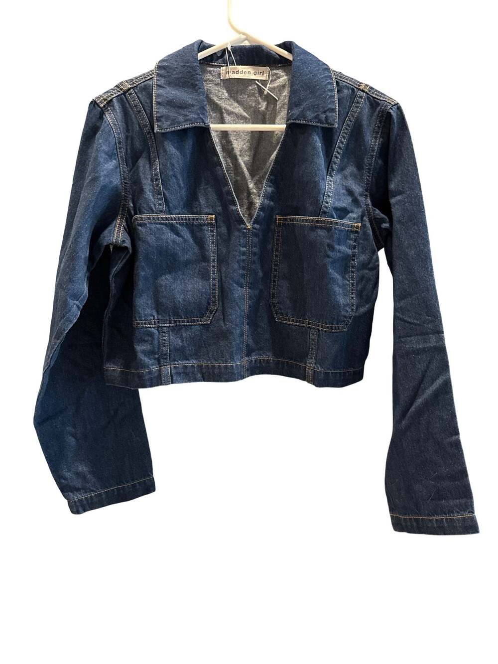 Madden Girl Dark Wash Denim Crop Jacket